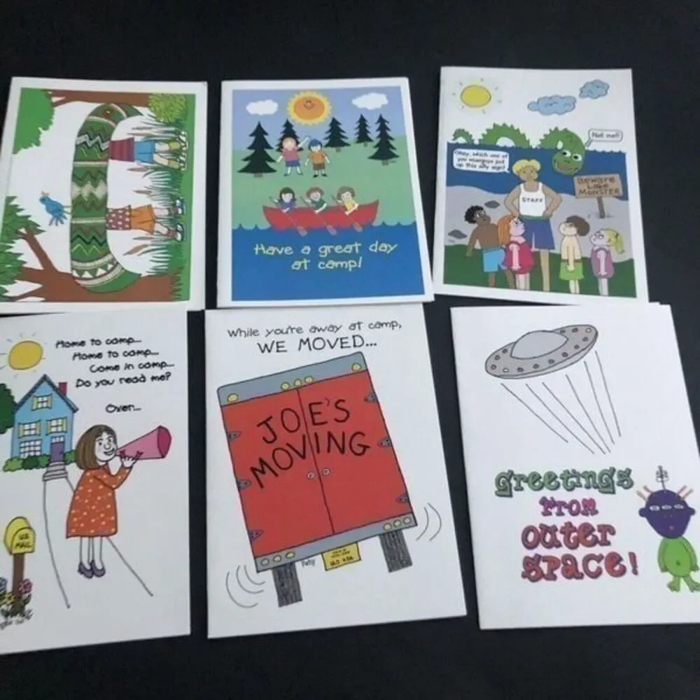 Patsy Card Shop Kamp Kids Sending Love 6 Cards + Envelopes With Envelopes New